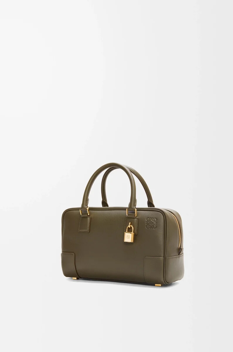 amazona 23 tasche aus nappa-kalbsleder in dunkelkhaki
