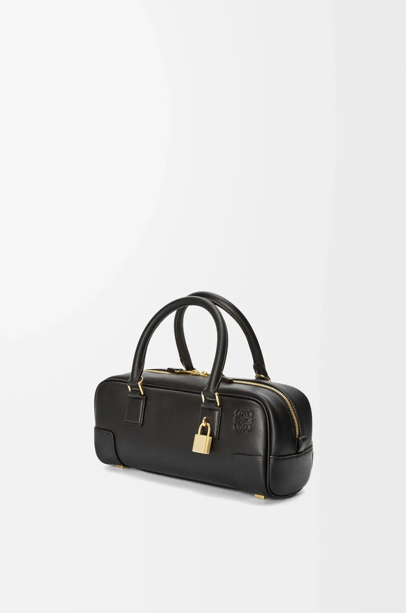 amazona 23 cropped bag aus schwarzem nappa-kalbsleder