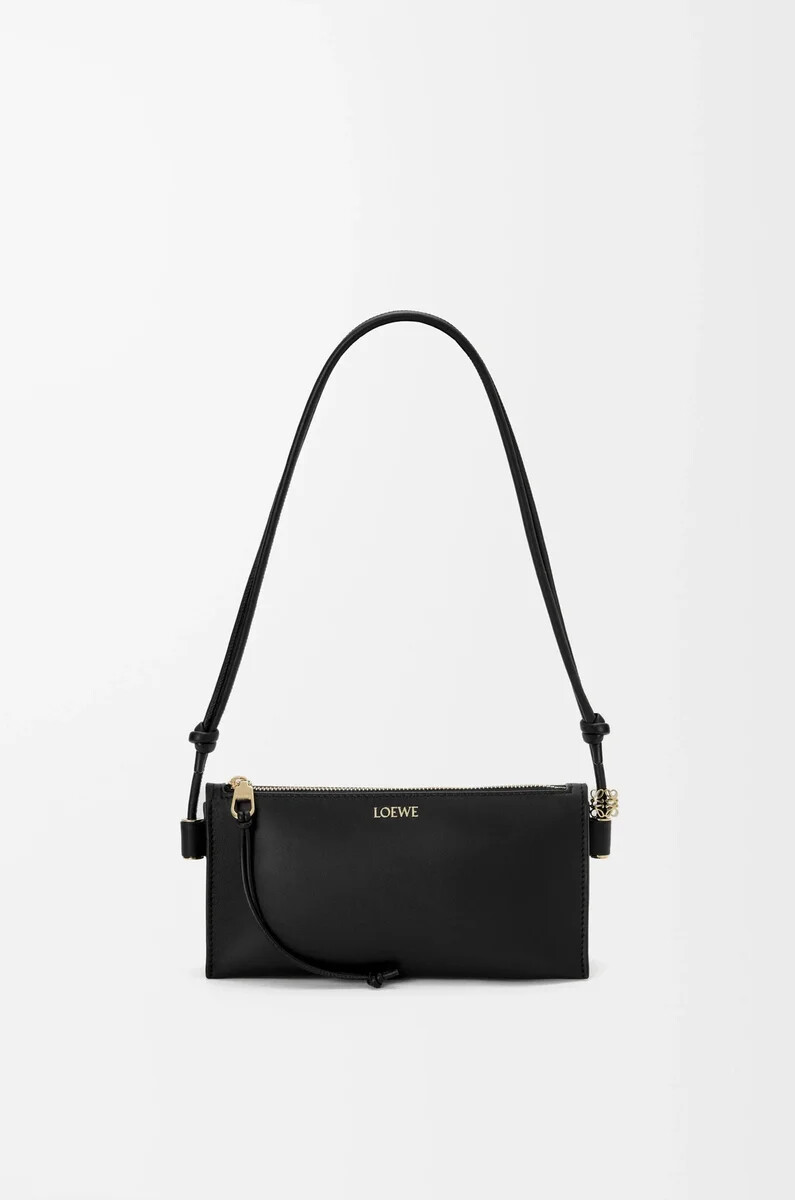 joya-pouch aus schwarzem nappa-kalbsleder