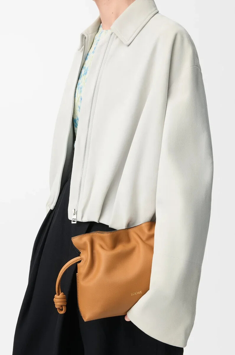 mini flamenco clutch aus nappa-kalbsleder farbe warm desert