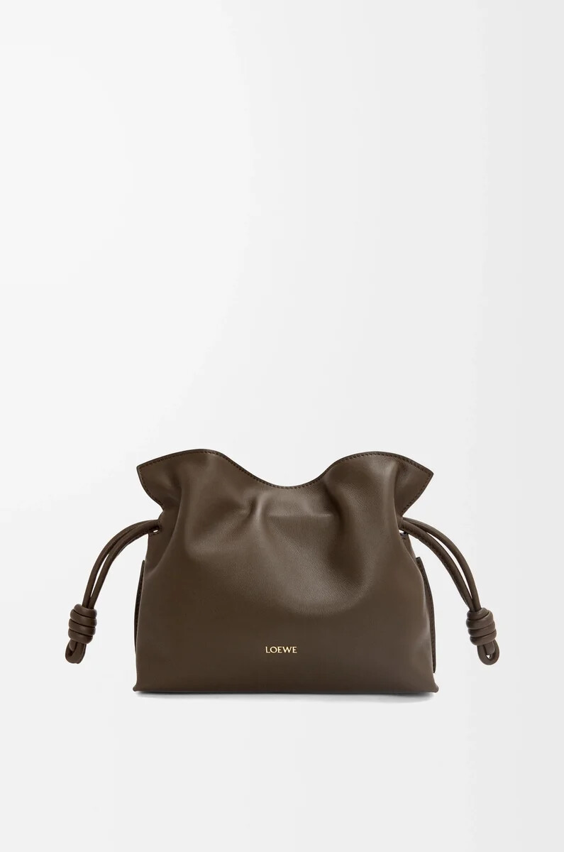mini flamenco clutch aus nappa-kalbsleder schokoladenbraun