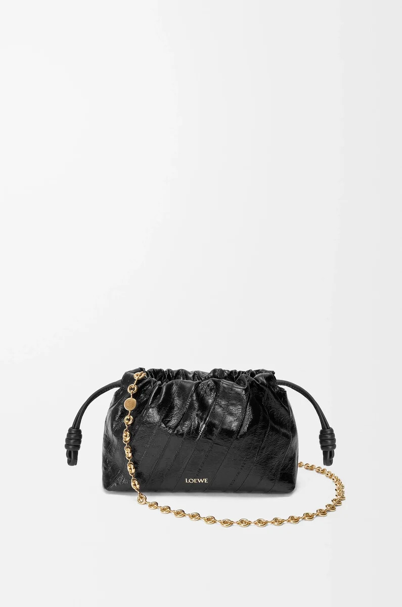 mini flamenco handtasche in aalschwarz
