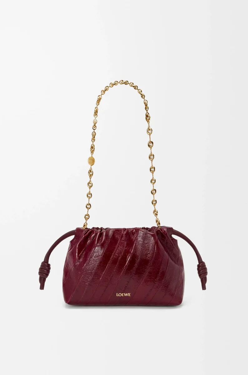 mini flamenco handtasche in aal-burgund