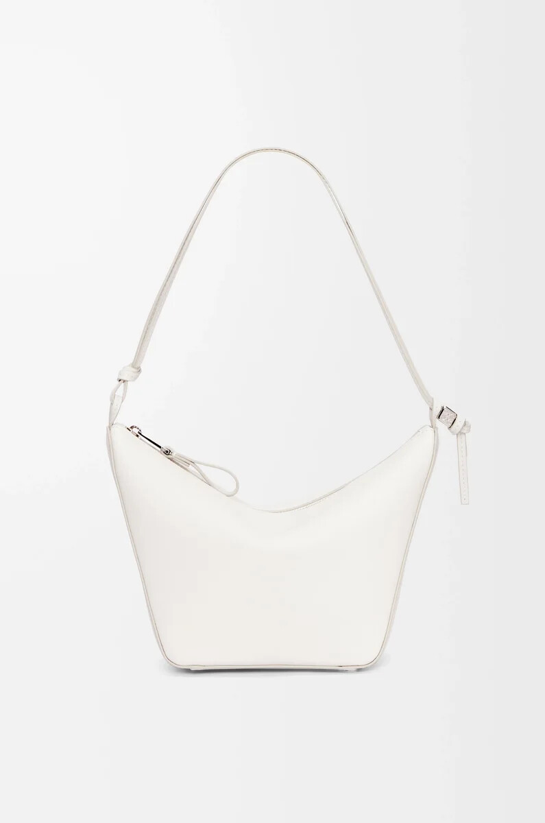 mini-hängematte aus klassischem kalbsleder in soft white