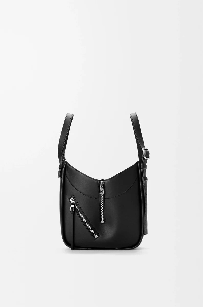 hammock flip tasche aus klassischem kalbsleder schwarz