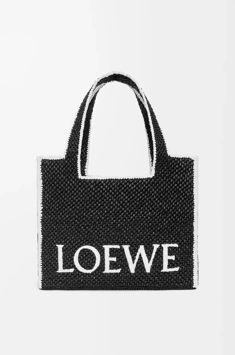 große loewe font tote aus bast schwarz