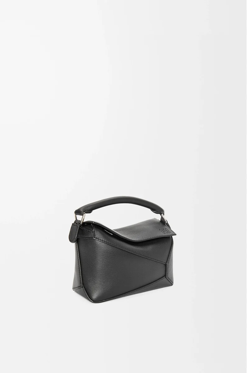 mini puzzle edge tasche aus klassischem kalbsleder schwarz