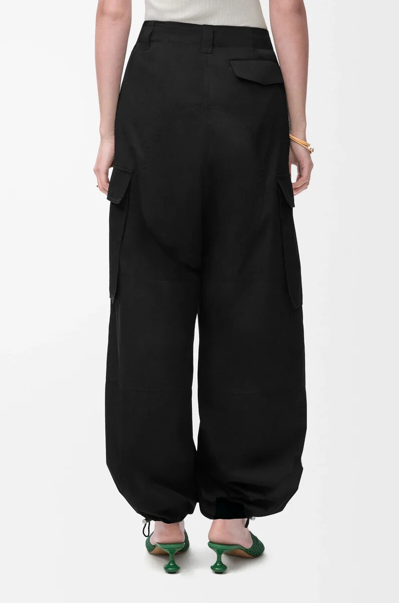 cargohose aus baumwolle und seide schwarz