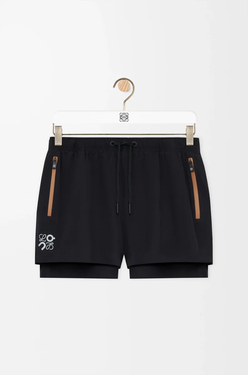 performance-shorts aus technischem obermaterial schwarz