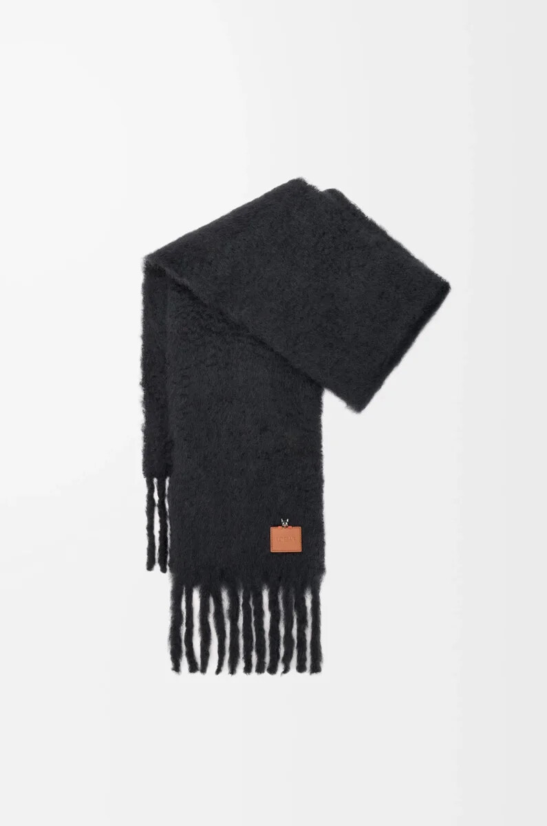schal aus mohair- und wollmischung schwarz