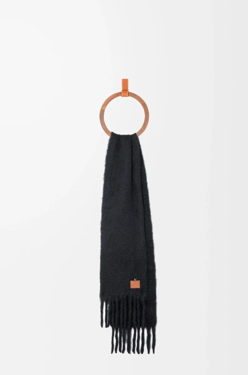 schal aus mohair- und wollmischung schwarz