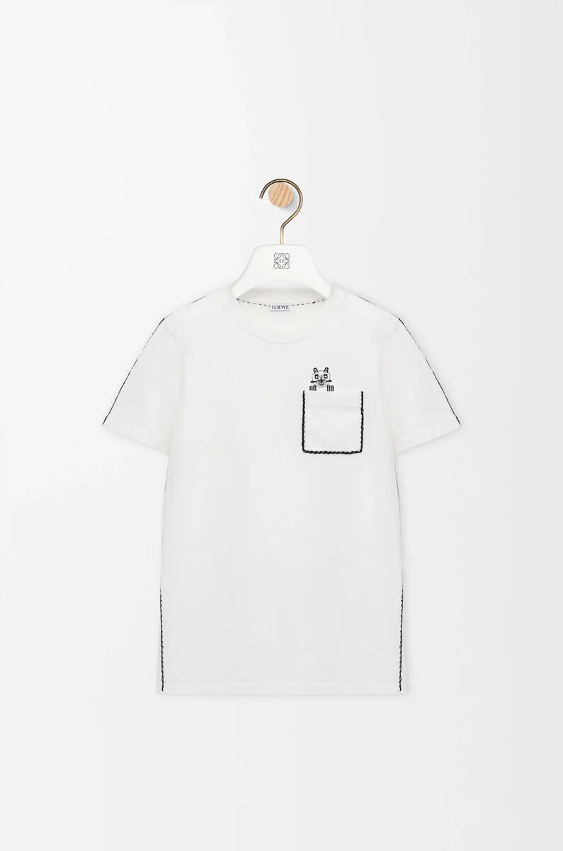 weiß normale passform t-shirt aus baumwolle