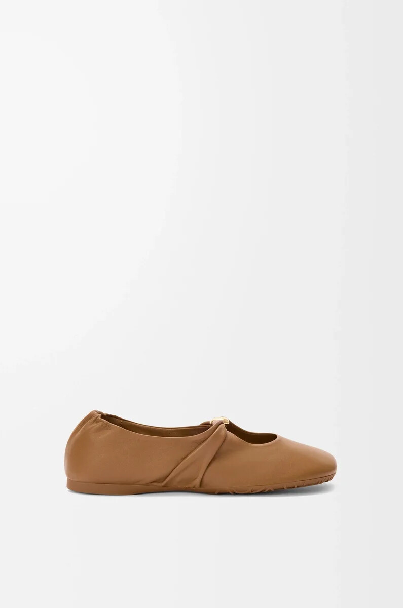 pebble soft ballerina aus nappa-lammleder oak