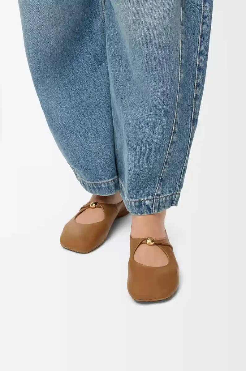 pebble soft ballerina aus nappa-lammleder oak