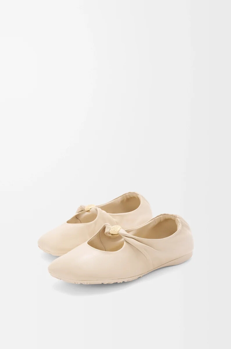 pebble soft ballerina aus nappa-lammleder dough