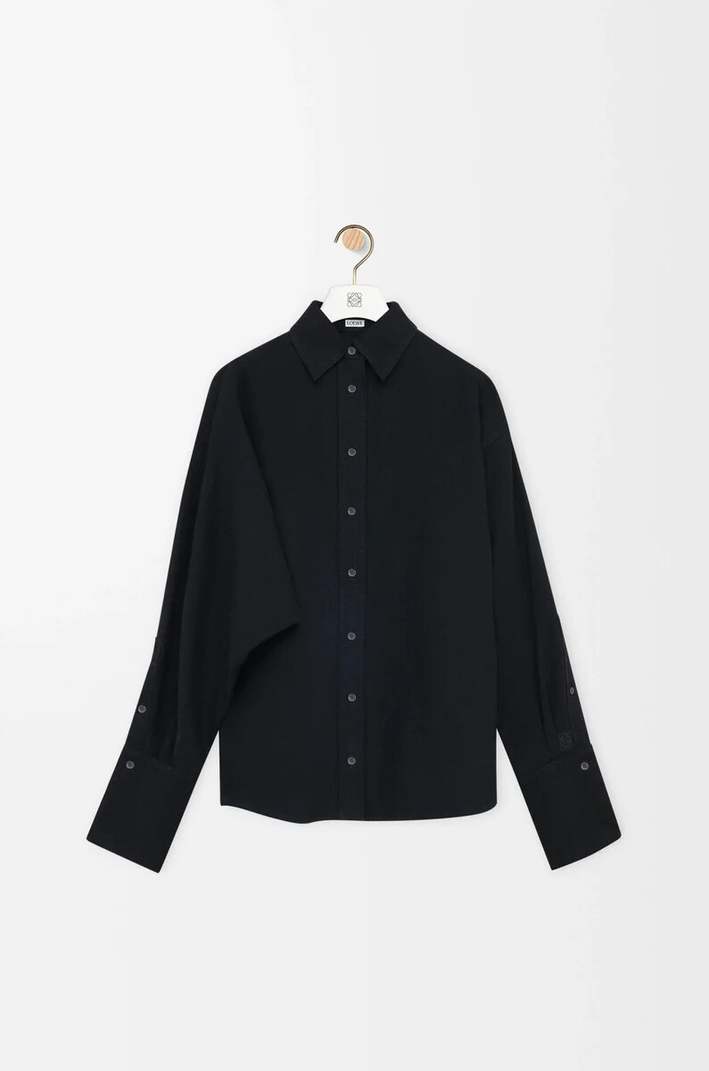wickelhemd aus schwarzem denim