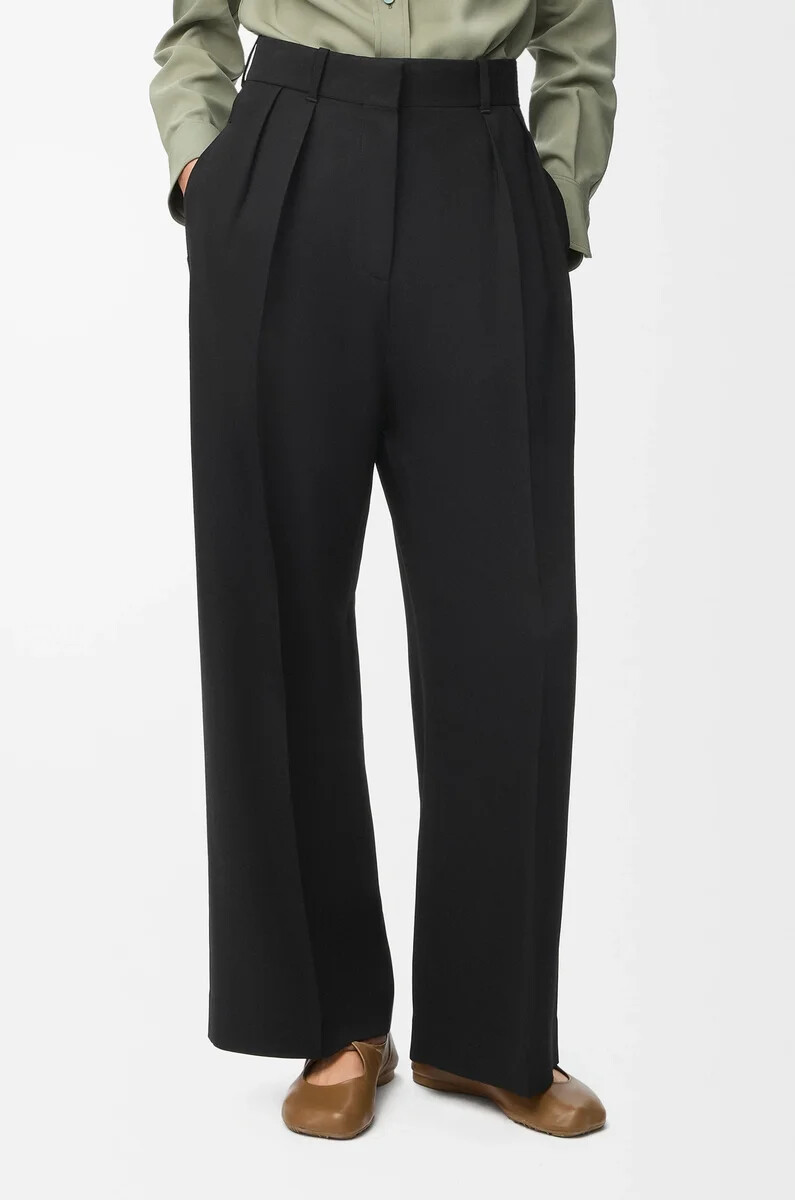 schwarze hose aus stretch-viskose