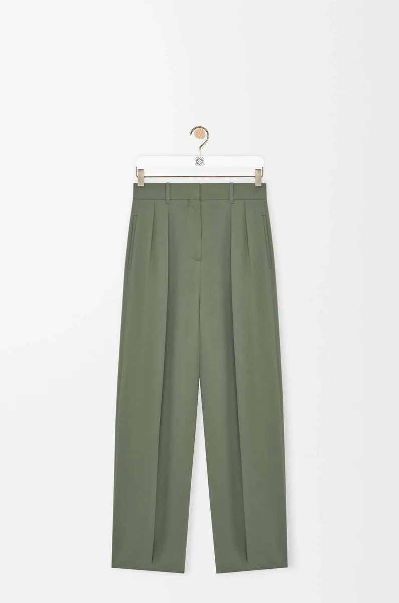 hose aus stretch-viskose hellkhakigrün