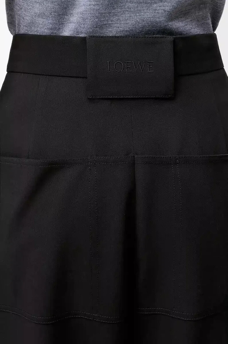 schwarze cargohose aus wolle