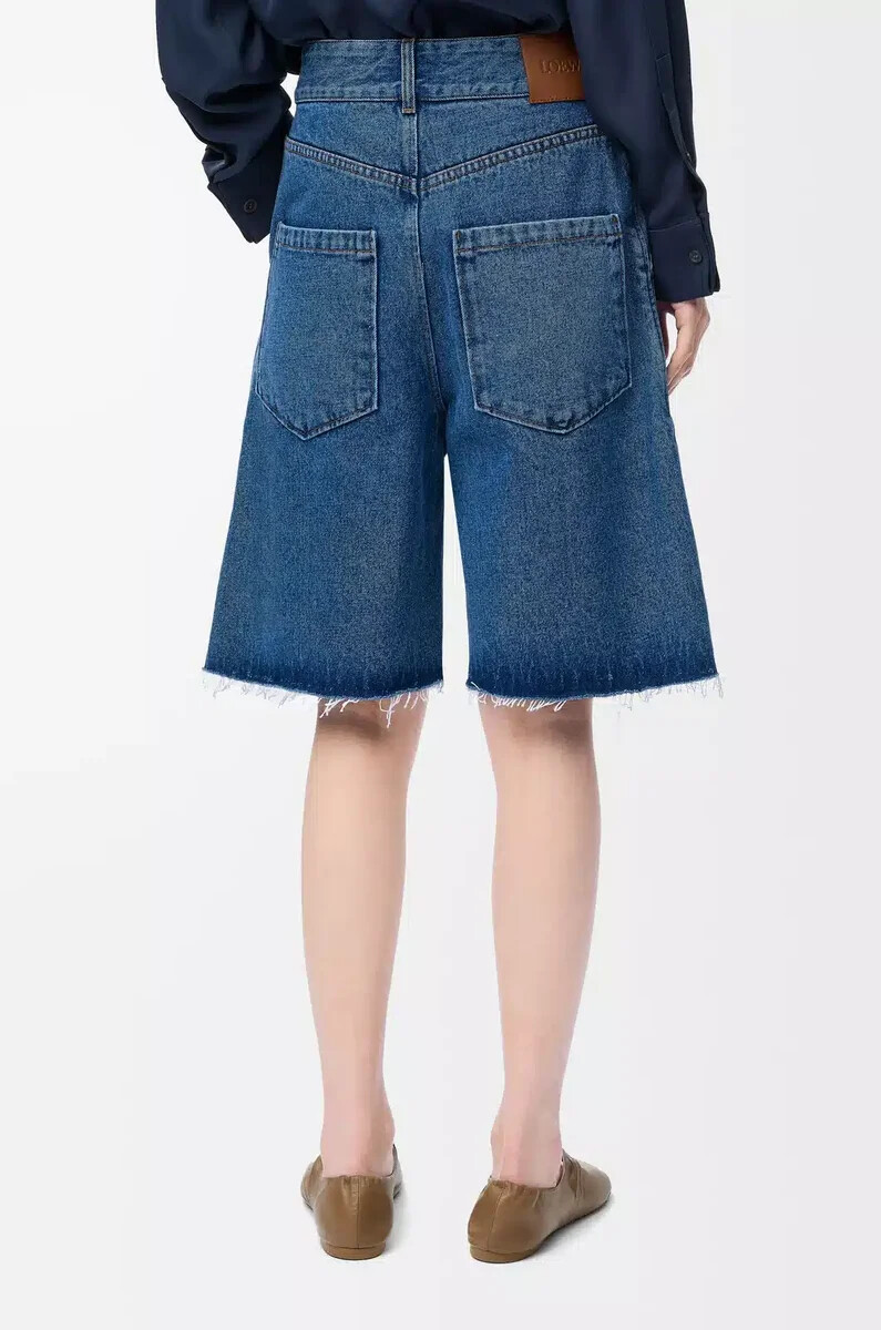 anagramm-shorts aus denim jeansblau