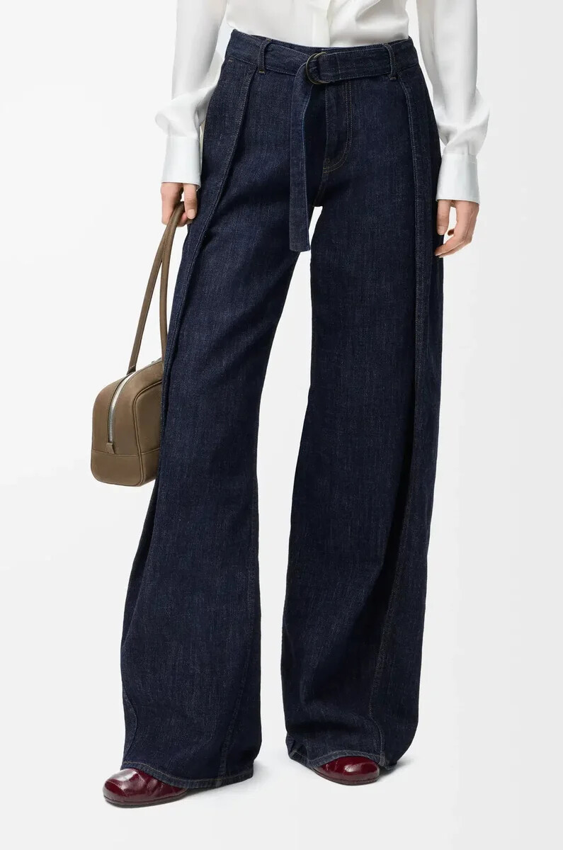 jeans mit gürtel in denim-indigoblau