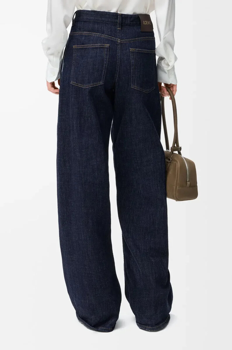 jeans mit gürtel in denim-indigoblau