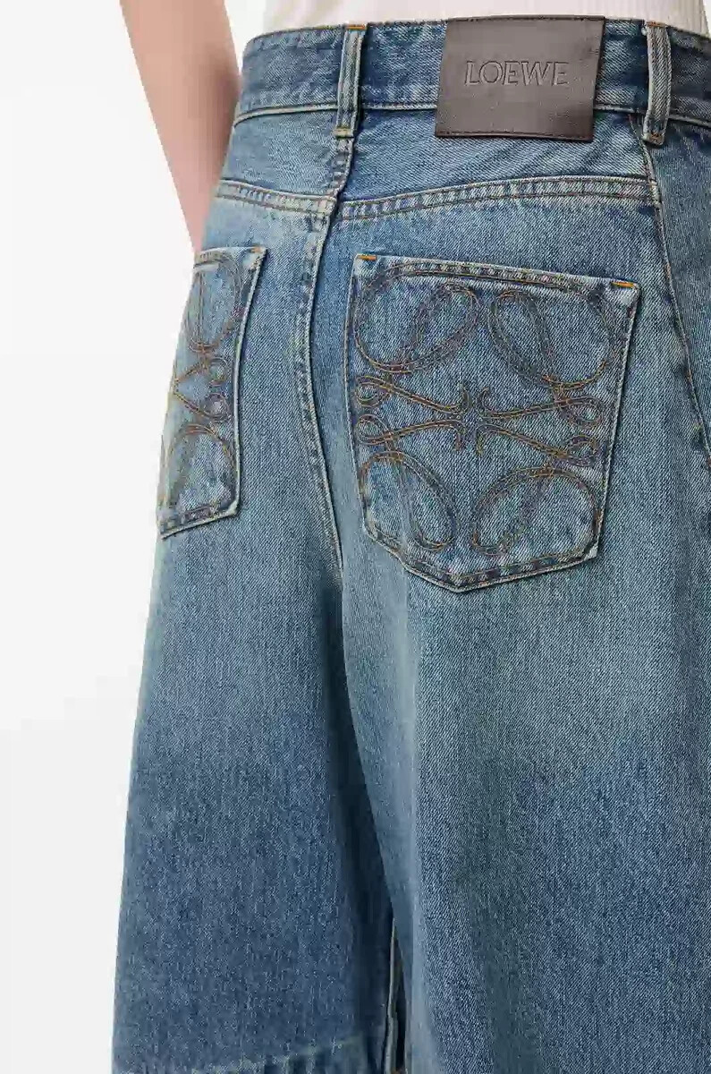 barrel jeans aus gewaschenem denim