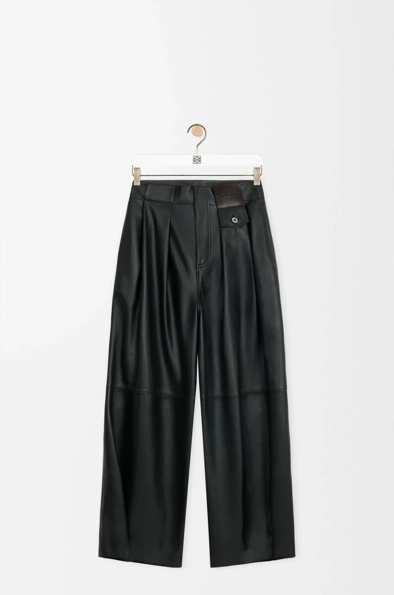 schwarze hose aus nappa-lammleder