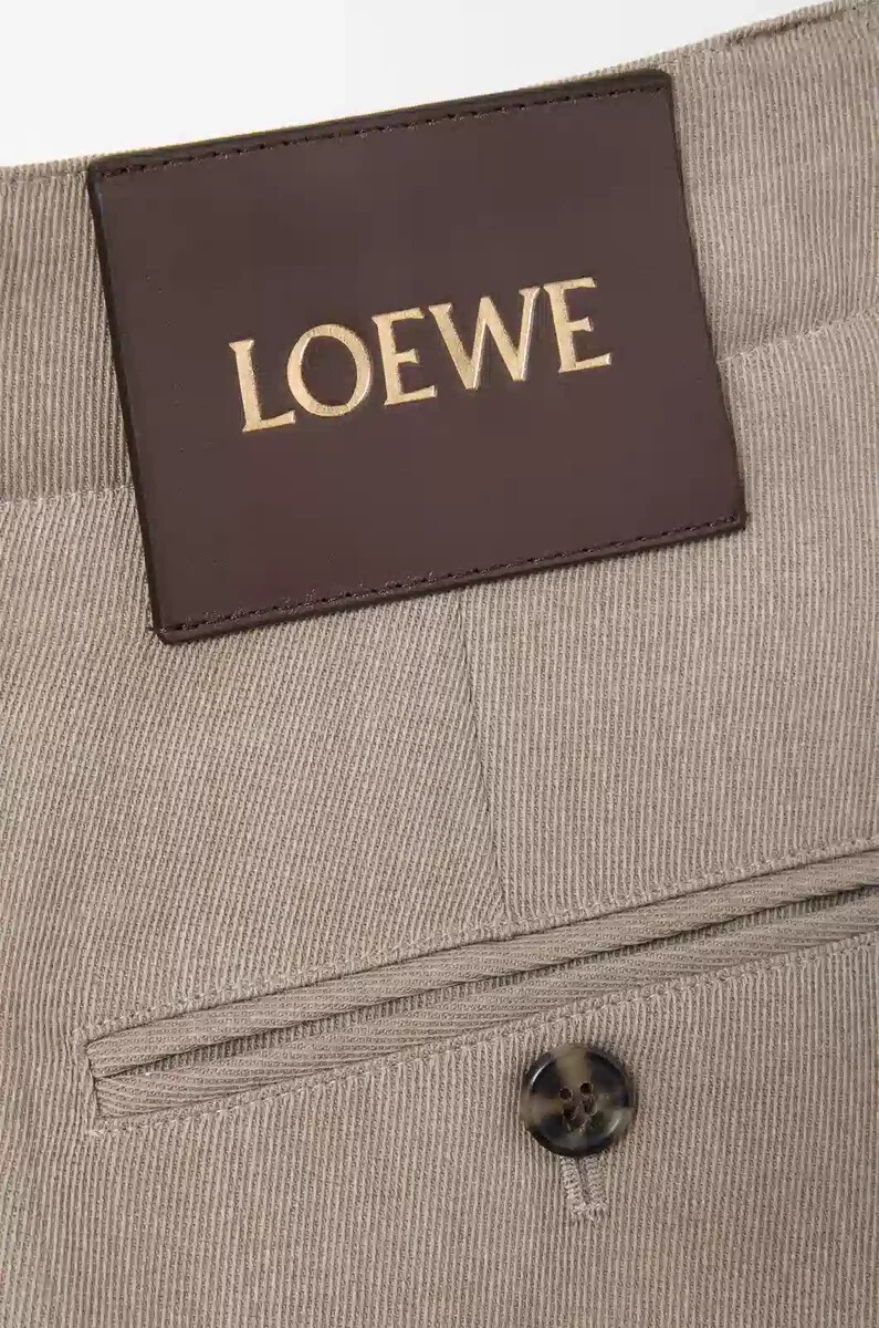 hose mit gürtel aus wolle in beige melange