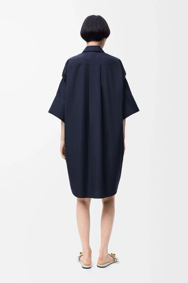 hemdkleid aus baumwolle marineblau
