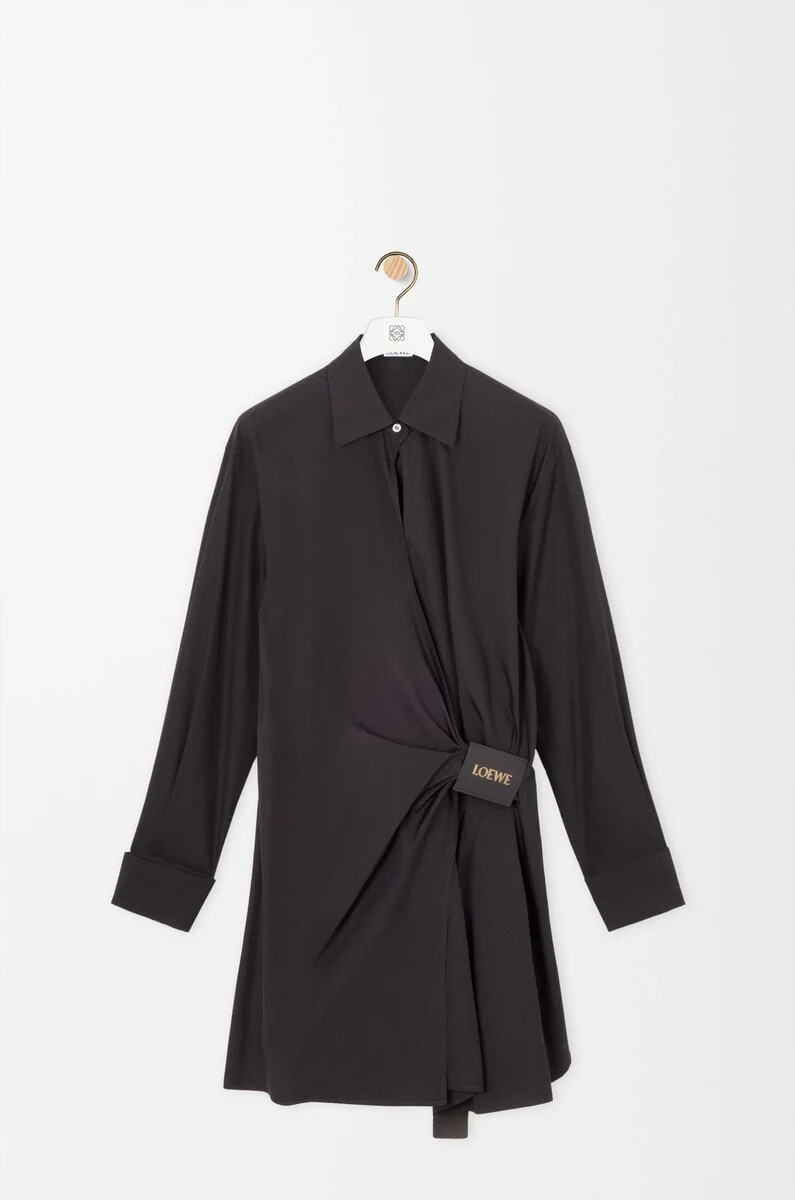hemdkleid aus baumwolle schwarz