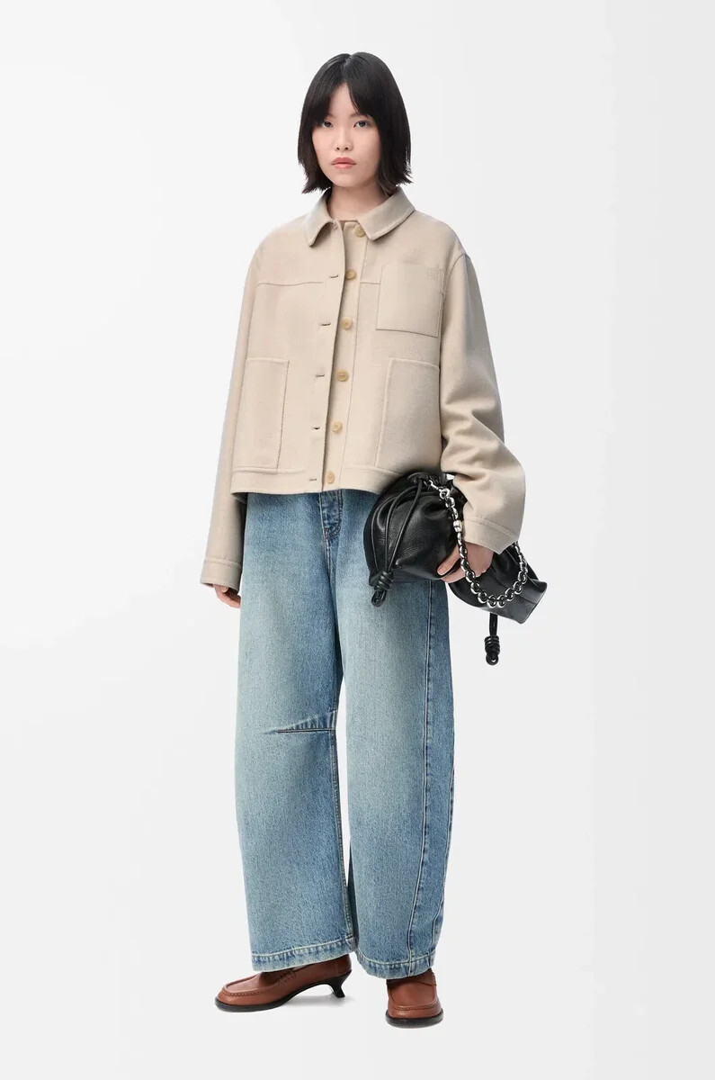 arbeitsjacke aus wolle und kaschmir hellbeige melange