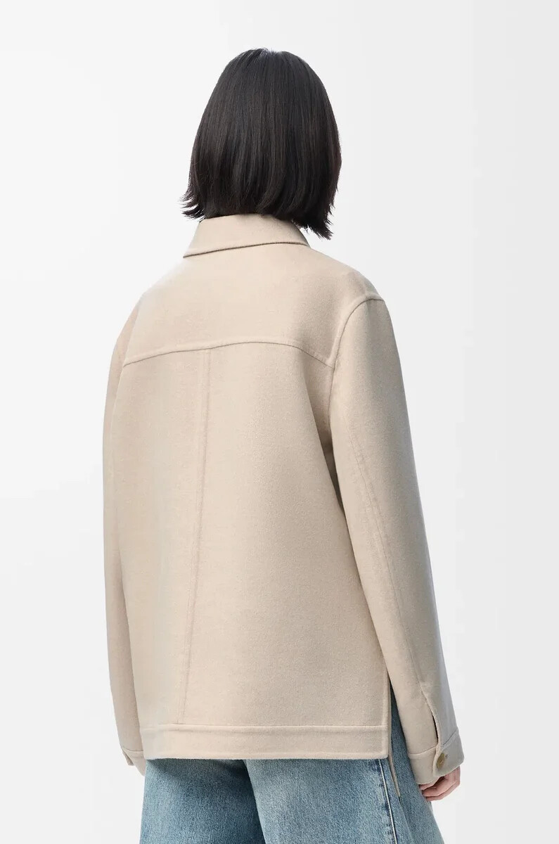 arbeitsjacke aus wolle und kaschmir hellbeige melange