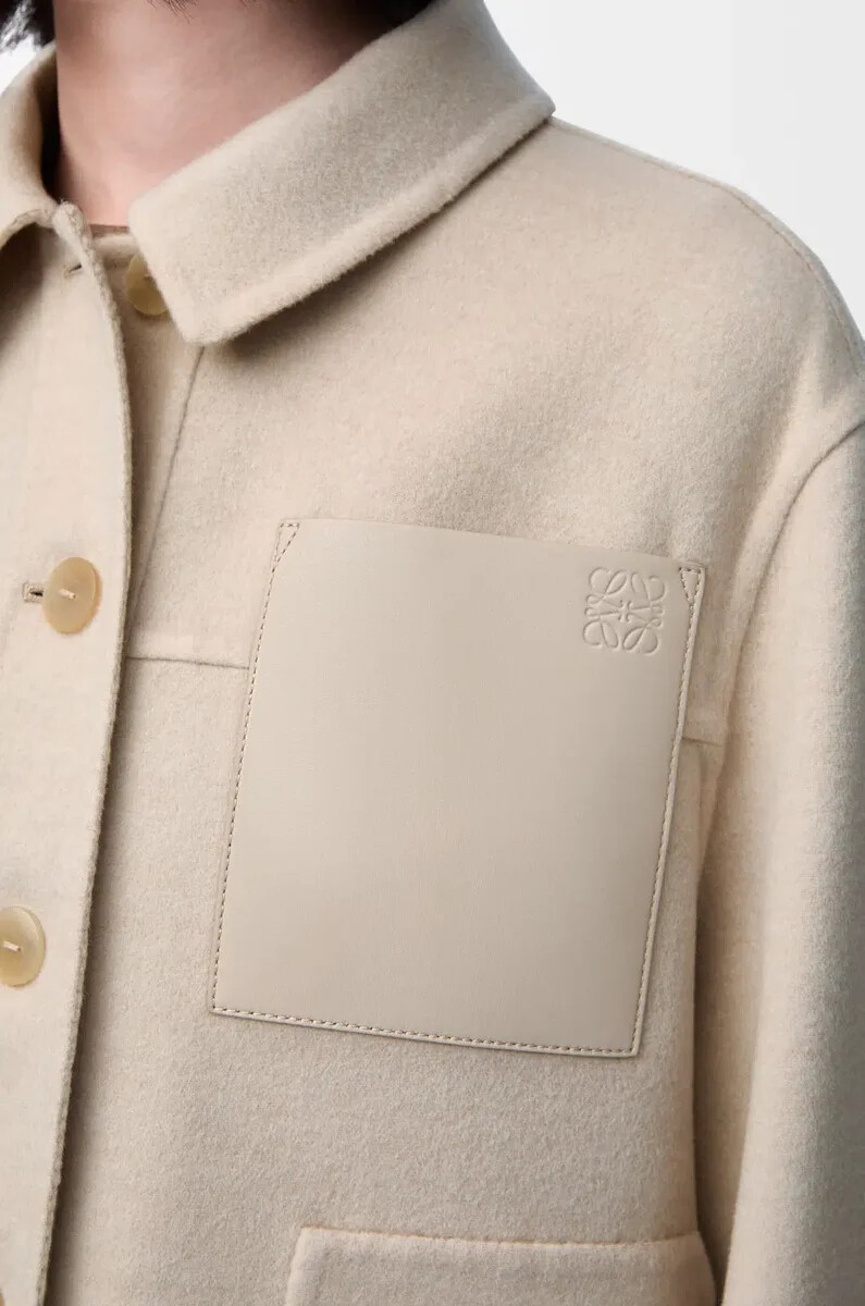 arbeitsjacke aus wolle und kaschmir hellbeige melange