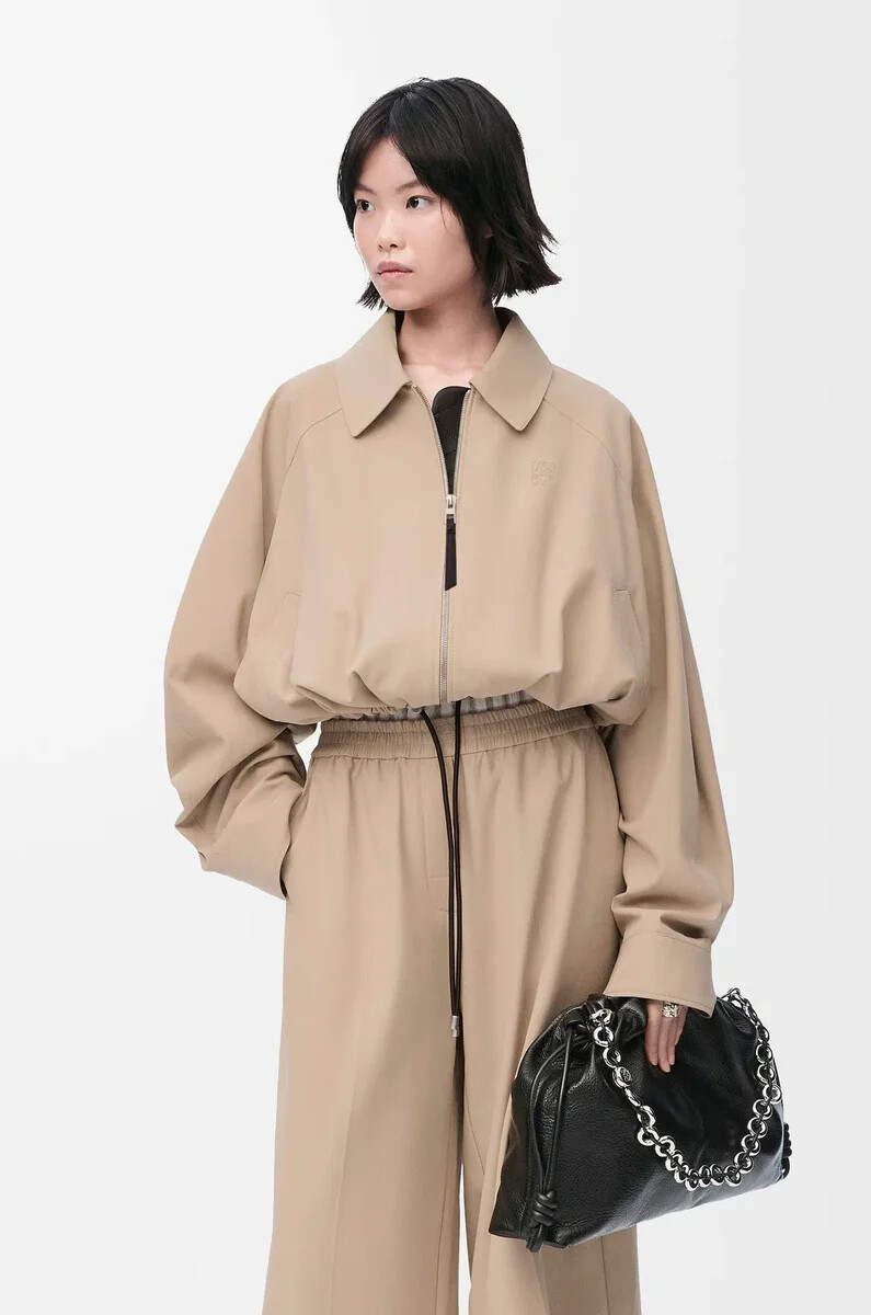 ballonjacke aus baumwolle in beige