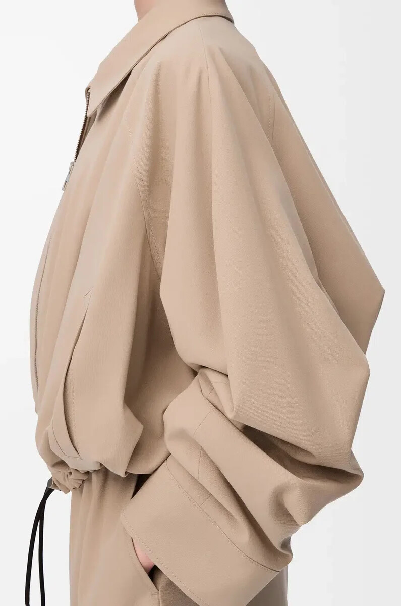 ballonjacke aus baumwolle in beige