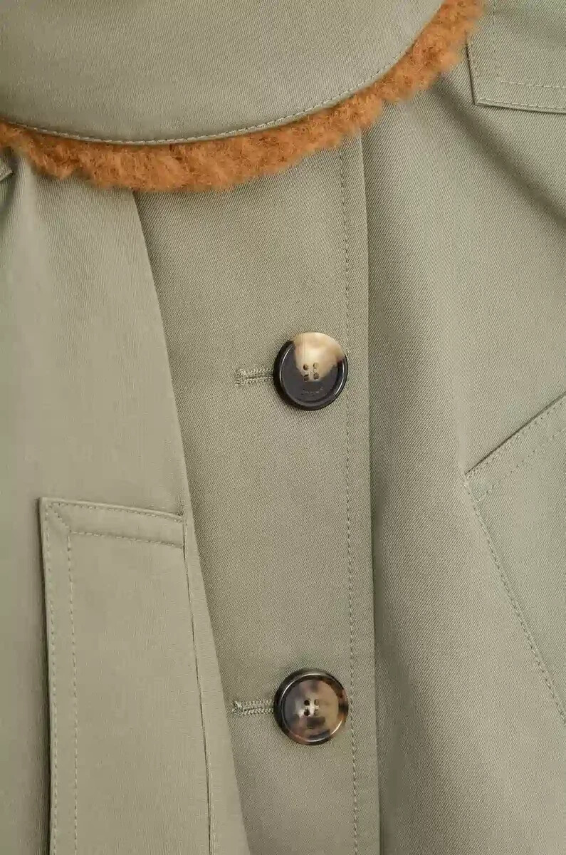 kurzer parka aus baumwolle in khakigrün