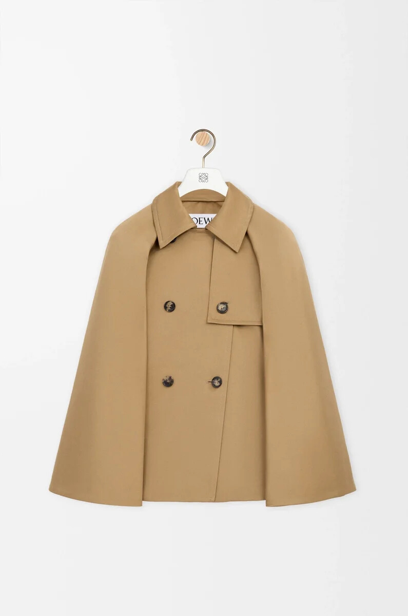 cape-jacke aus baumwolle in beige