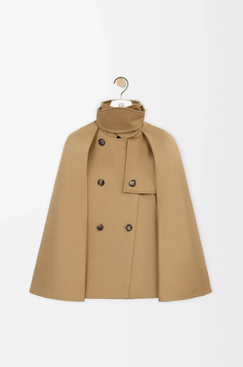 cape-jacke aus baumwolle in beige