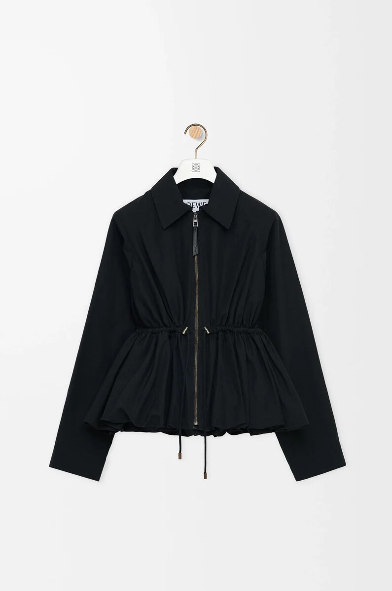 jacke aus baumwollmischgewebe schwarz