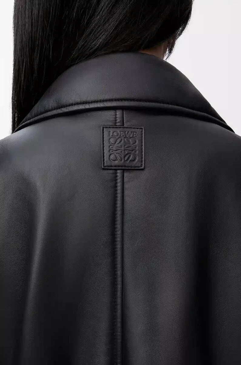bikerjacke aus schwarzem nappa-lammleder