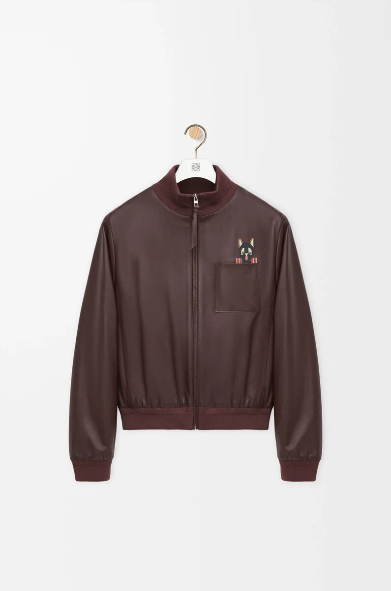 kurze jacke aus braunem nappa-lammleder