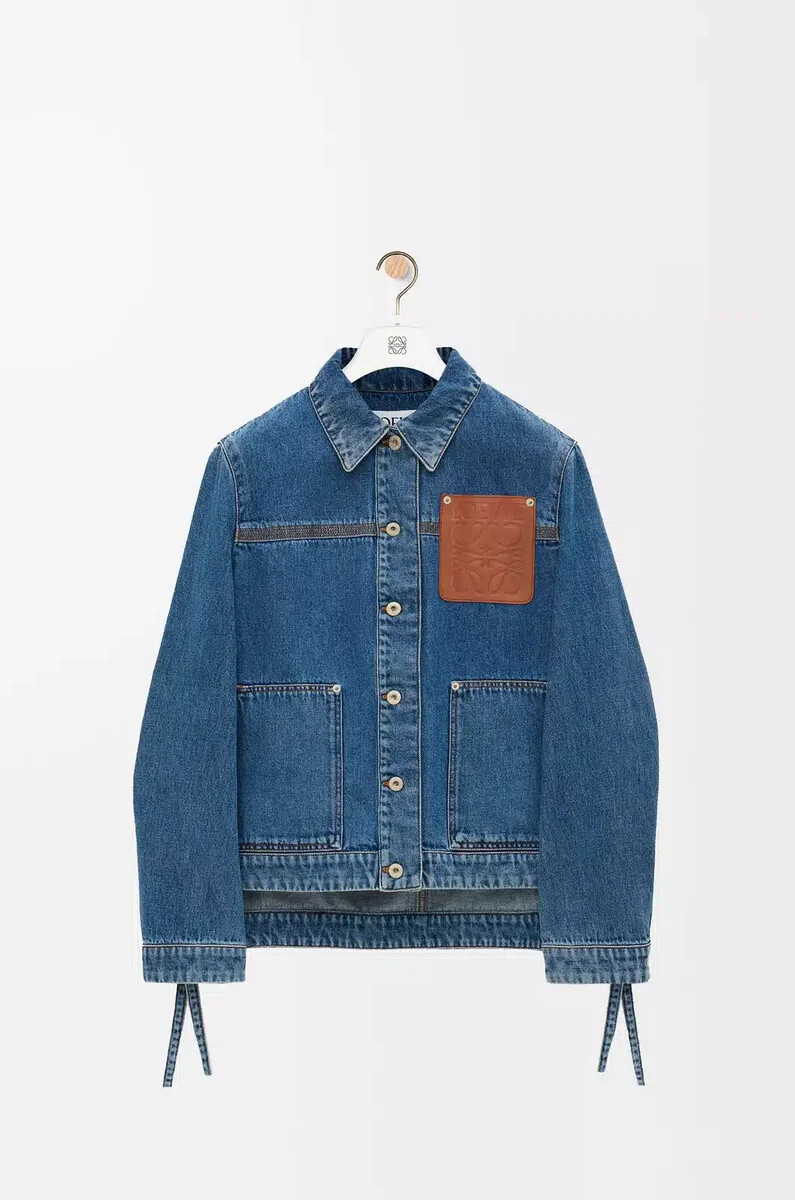 arbeitsjacke aus denim jeansblau