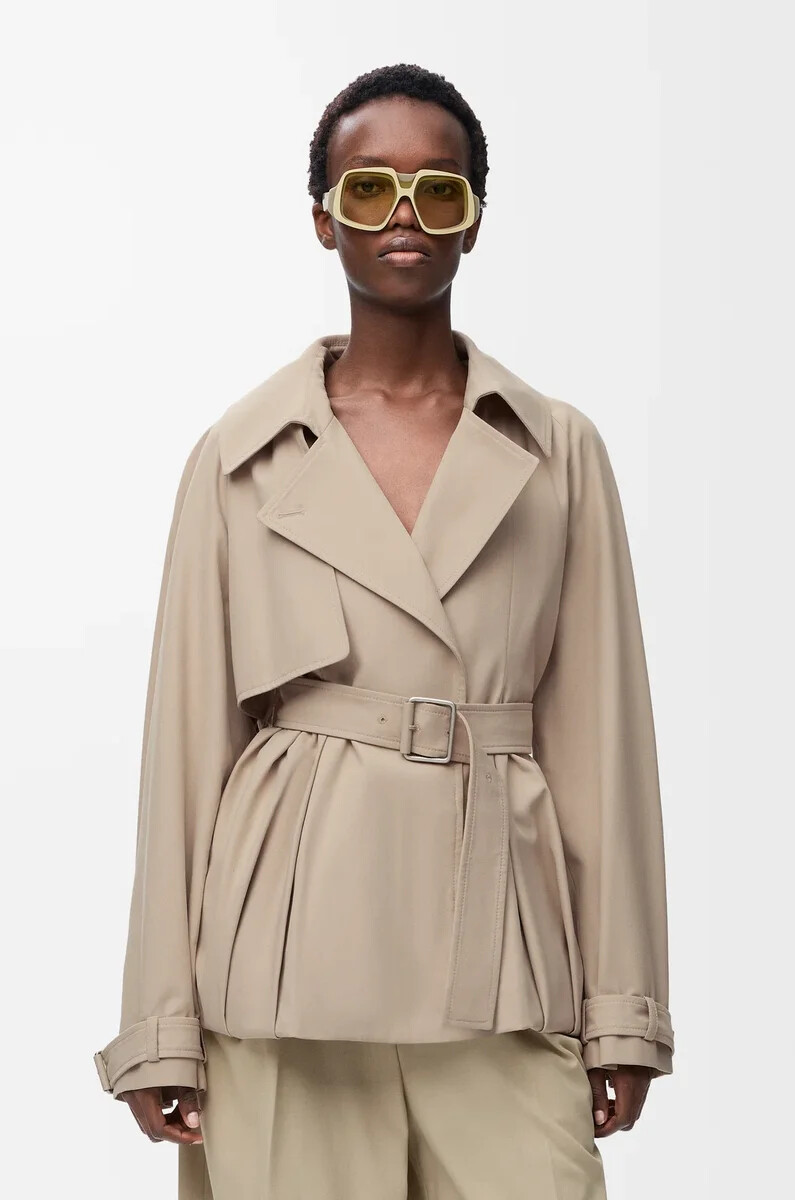 jacke aus baumwolle beige