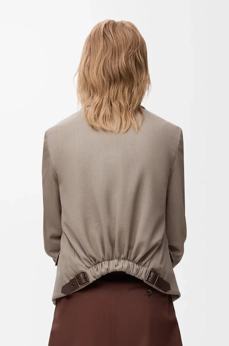 taillierter wollblazer in beige melange