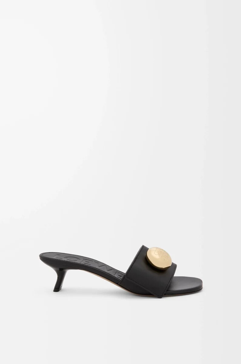 pebble-sandalen aus weichem kalbsleder schwarz