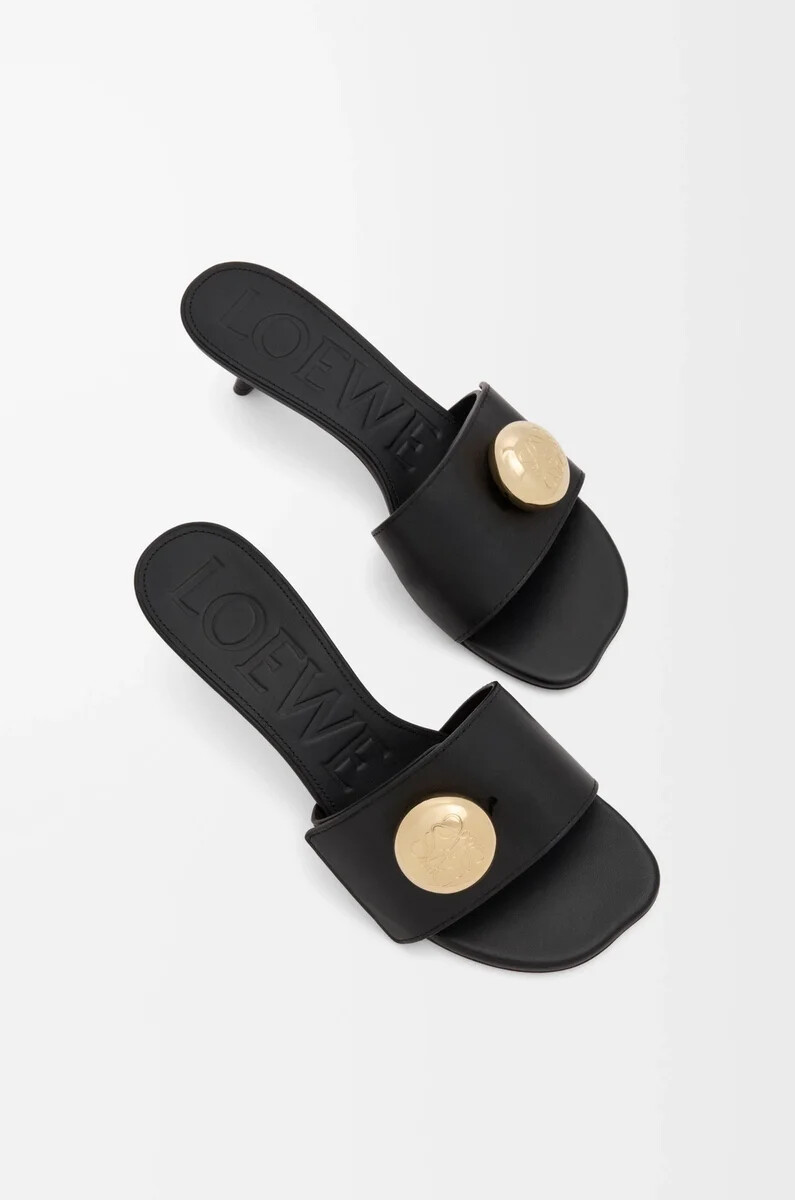 pebble-sandalen aus weichem kalbsleder schwarz