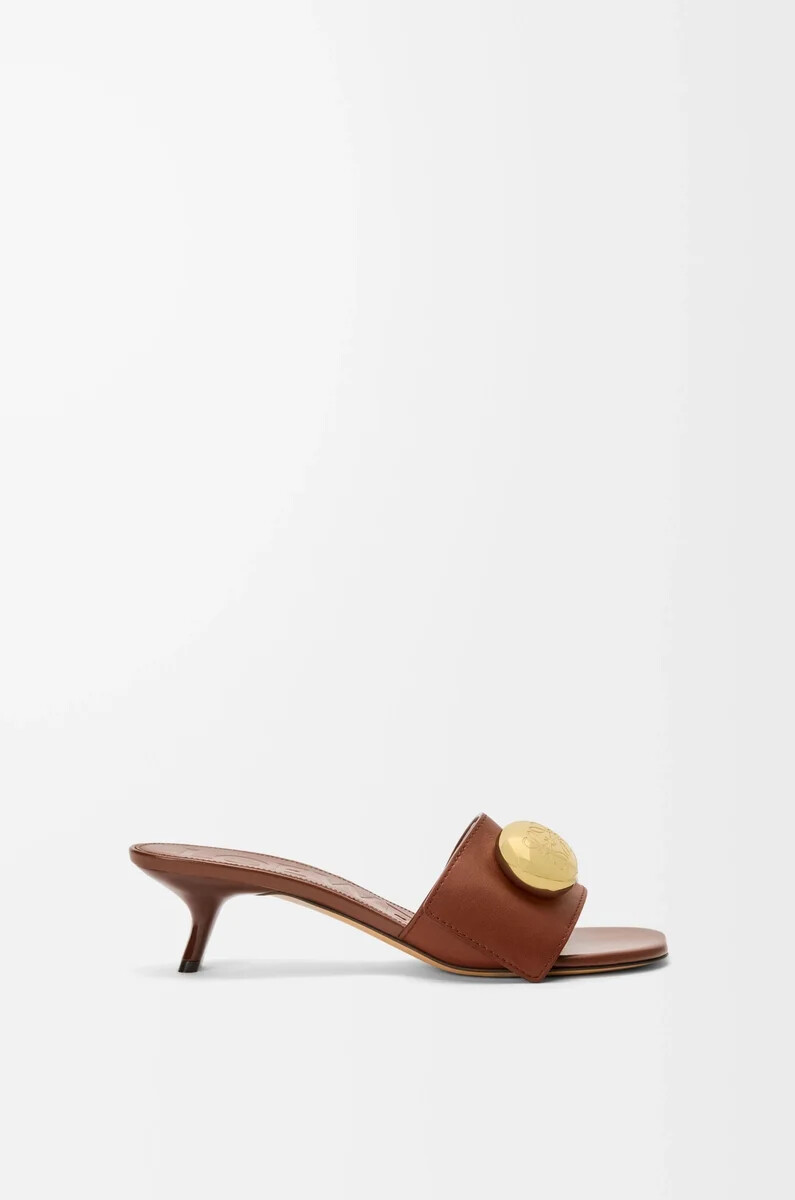 kiesel-slipper aus weichem kalbsleder rost