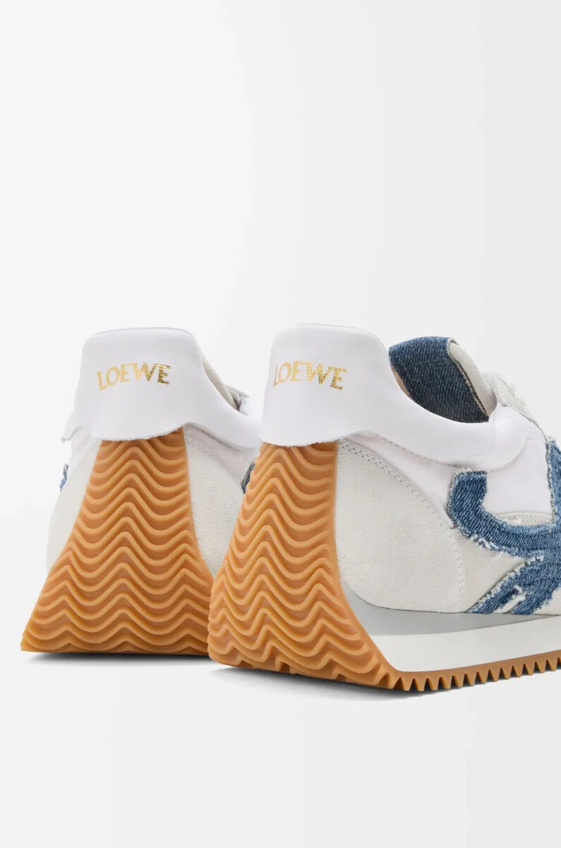 flow runner 2.0 aus nylon und wildleder weißhellblau