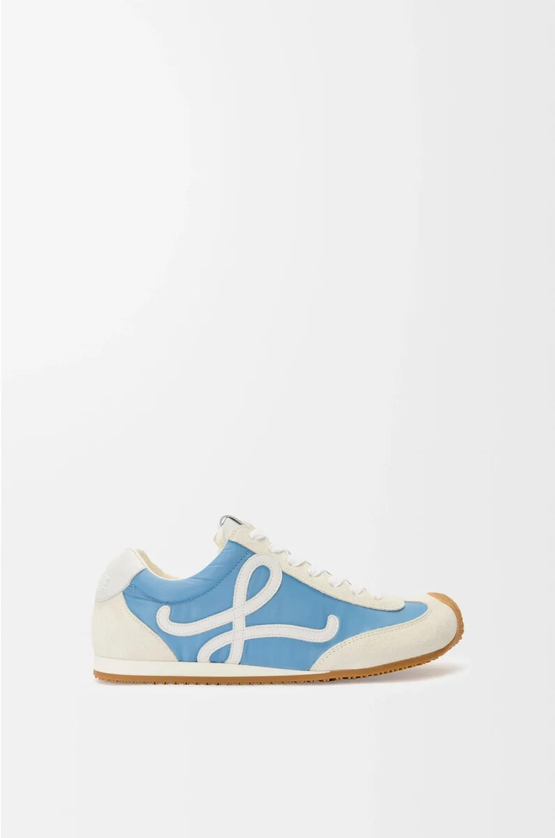 ballet runner 2.0 aus nylon und kalbsleder blauweißhellweiß